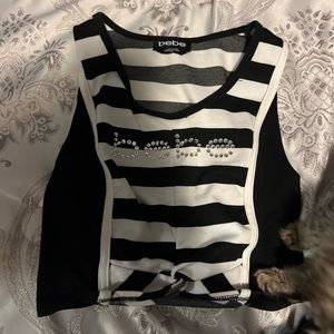 black & white crop top